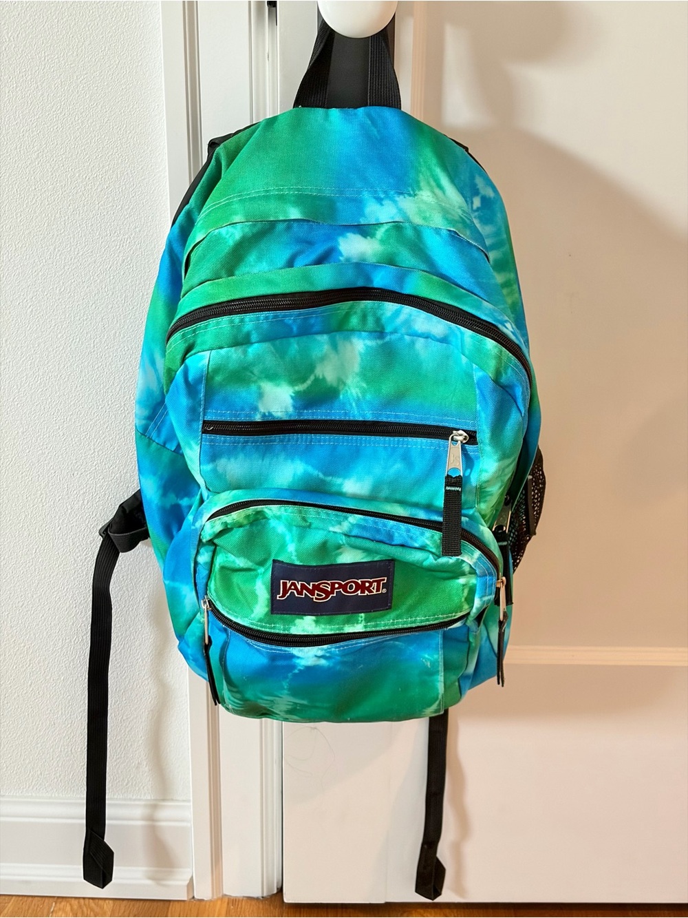 Jansport Green and Blue Tie-Dye Backpack